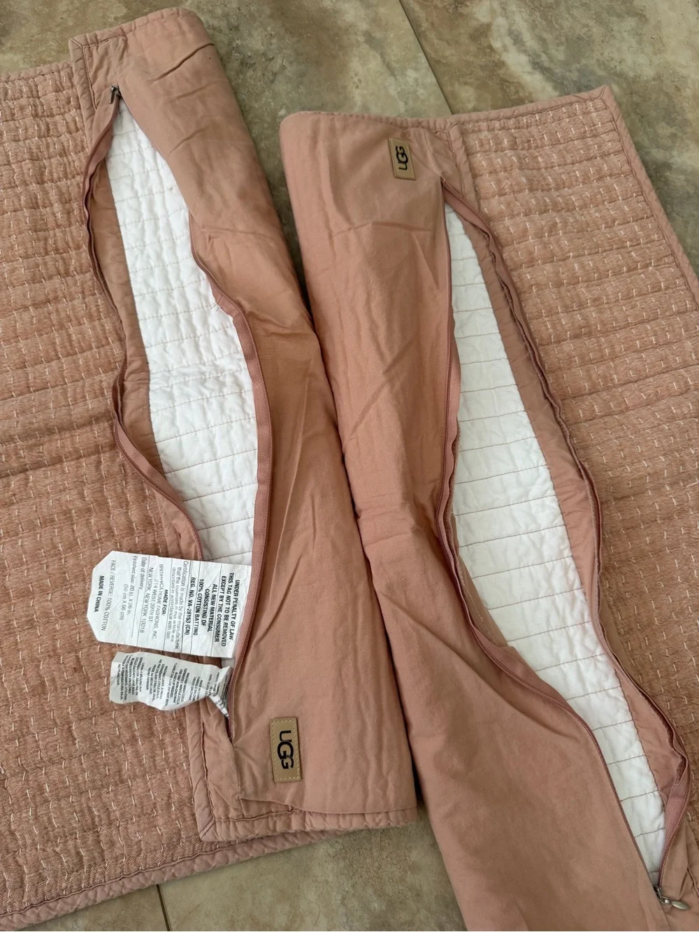 UGG Dusty Rose Quilted Pillow Shams (2)